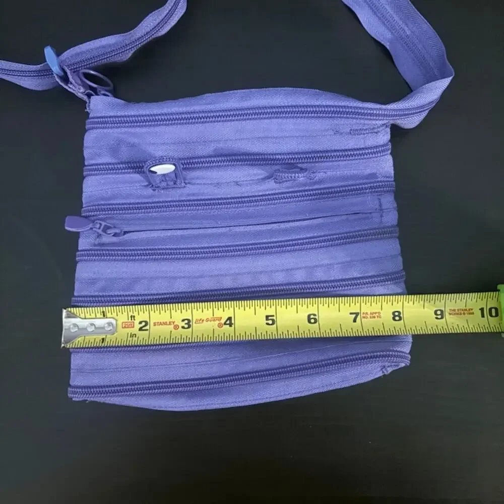 Zipit Zipper Monster Crossbody Bag Girls Small Purple Zip Top Adjustable